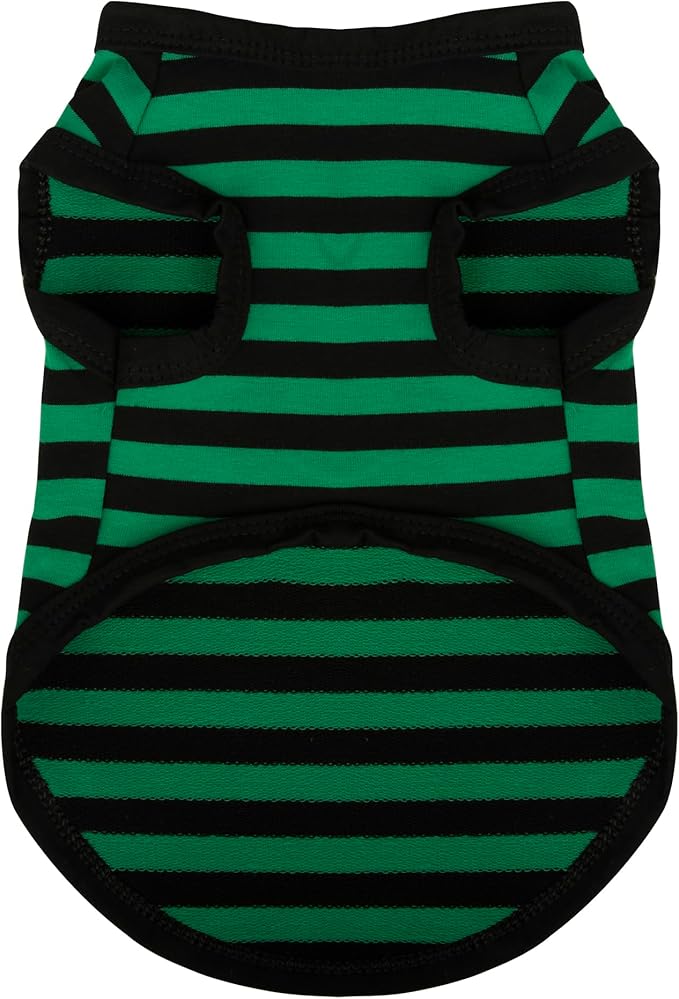 Paiaite Dog Striped Shirt Happy Color Cotton Sleeveless Puppy Pet Shirts Breathable Apparel Tank Top Colorful Puppy Sweatshirt Clothes for Small Medium Dogs Green 4XL