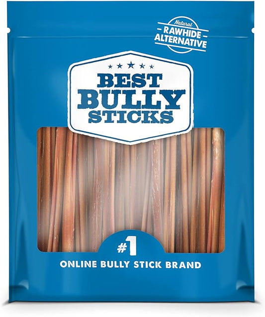 Best Bully Sticks 6 Inch Bully Sticks for Dogs - 18 Count (Pack of 1) - Natural, Easily Digestible, 100% Grass-Fed Beef, Grain and Rawhide Free