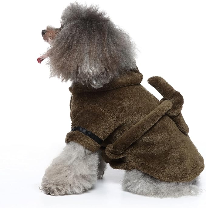 Petyoung Pet Bathrobe Dog Pajama Thickened Hooded Bathrobe Quick Drying and Super Absorbent Dog Bath Towel Soft Pet Nightwear for Puppy Small Dogs Cats