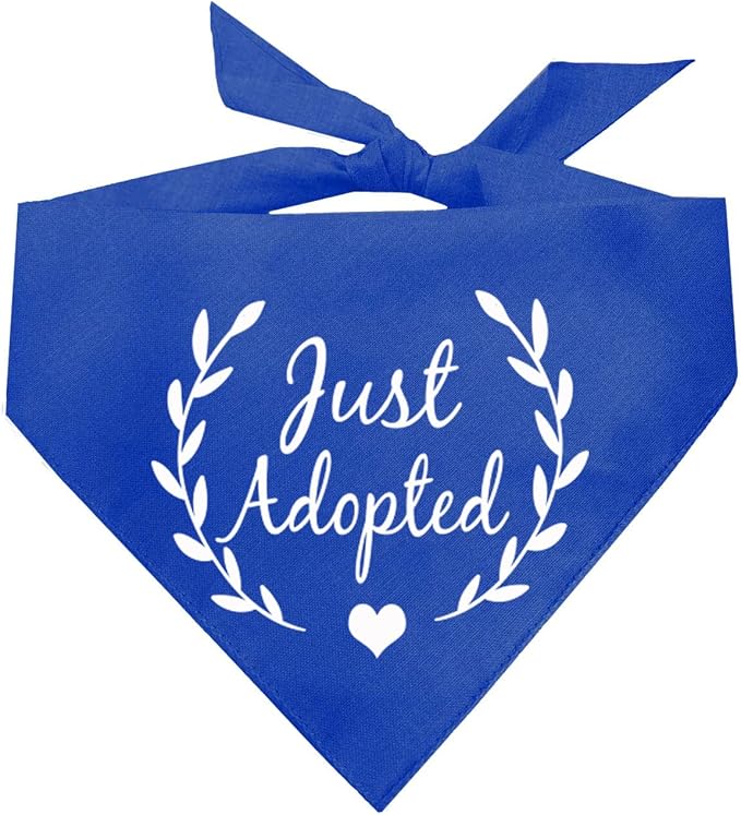 Just Adopted Dog Bandana (20 Royal, One Size)