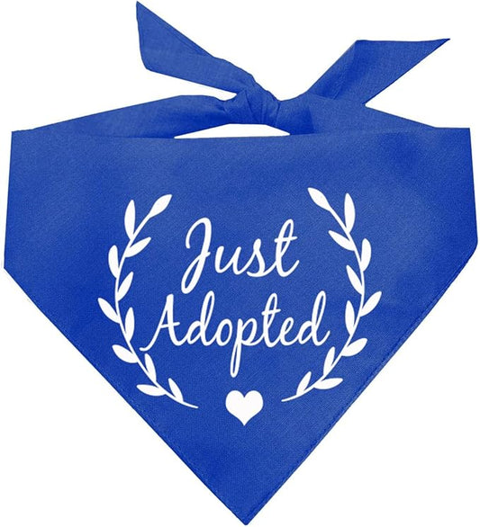 Just Adopted Dog Bandana (20 Royal, One Size)