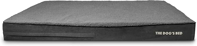 The Dog’s Bed Orthopedic Jumbo Memory Foam Dog Bed, XXXL Grey Plush 64x44, Pain Relief for Arthritis, Hip & Elbow Dysplasia, Post Surgery, Lameness, Supportive, Waterproof Washable Cover