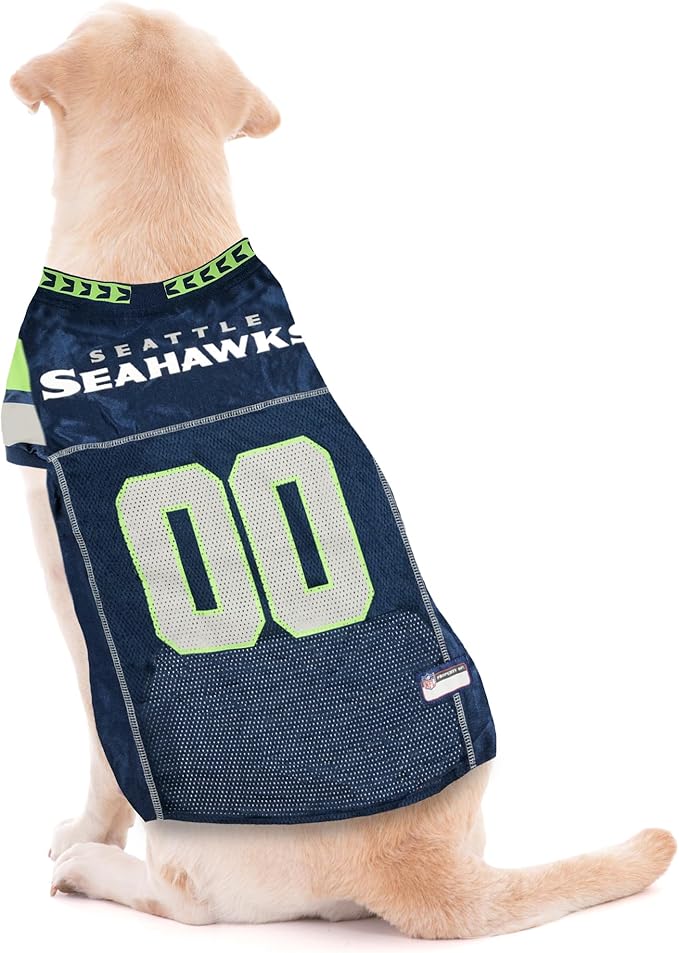 Pets First NFL Seattle Seahawks Dog Jersey, Size X-Small. Best Football Jersey Costume for Dogs & Cats.