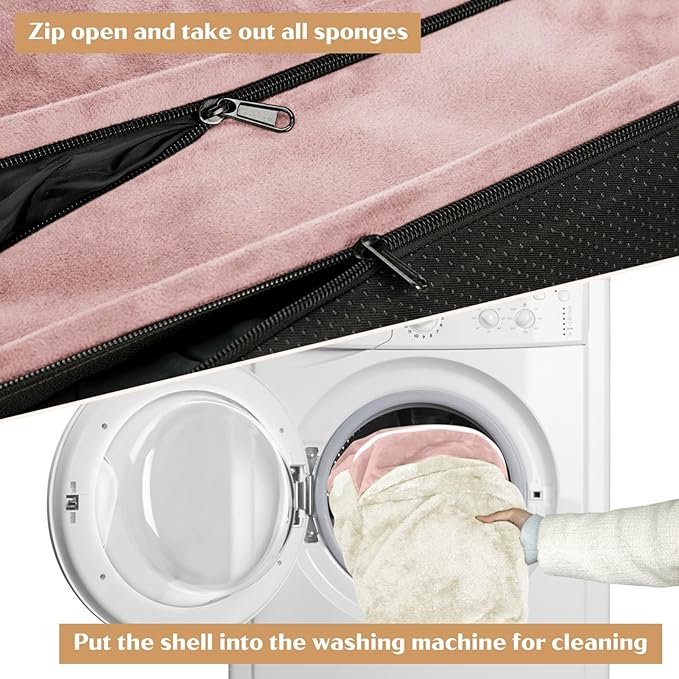 Comfort Expression Small Dog Beds Waterproof Orthopedic Foam Dog Sofa Beds for Medium Dogs Comfy Pet Bed with Washable Removable Cover & Non-Slip Bottom(Small,Pink)