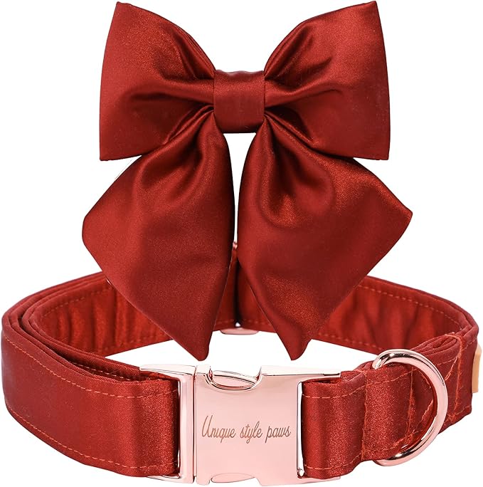 Unique style paws Silk Halloween Dog Collar Adjustable Durable Dog Collar with Bow Holiday Bowtie Collar for X-Large Dogs