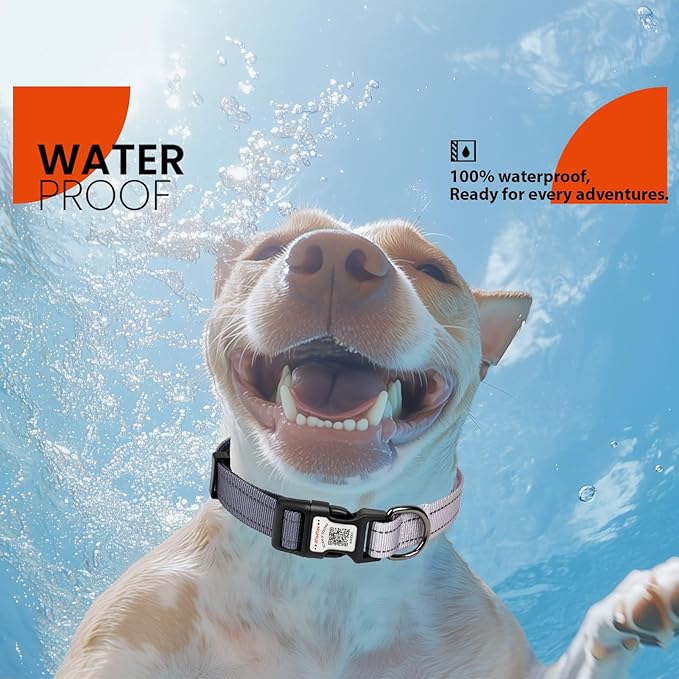 Reflective Dog Collars for Medium Dogs Soft Nylon Black-Gray Gradient Sized M