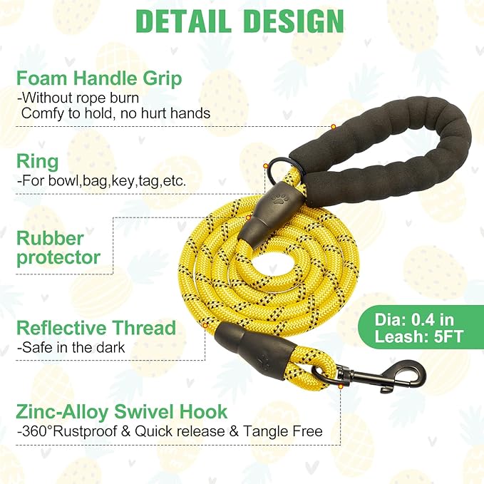 BEAUTYZOO Step in Dog Harness and Leash Set,Reflective Dog Harness No Pull No Choke Puppy Harness for Small Medium Large Dogs Cats,Soft Padded Mesh Vest Harnesses for Girl and Boy Pets, Pineapple XS