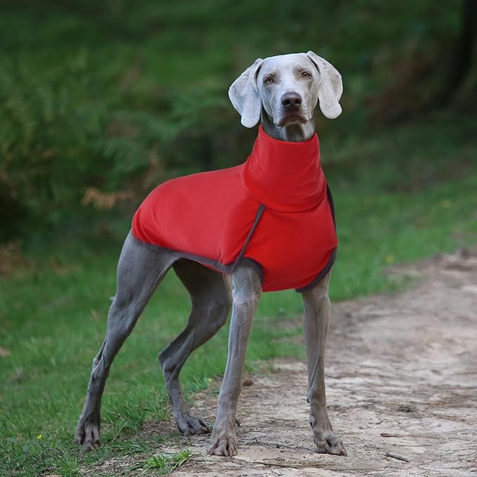 ROZKITCH Dog Winter Coat Soft Pullover Pajamas, Pet Windproof Warm Cold Weather Jacket Vest Cozy Onesie Jumpsuit Apparel Outfit Clothes for Small Medium Large Dogs Walking Sleep BrightRed 3XL