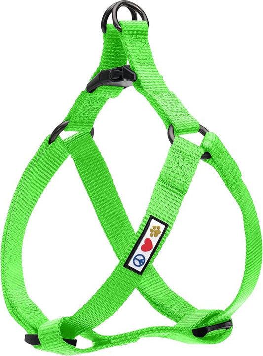 Pawtitas Solid Color Step-in Dog Harness - Green, Large, for Puppy & Dog Training & Walking