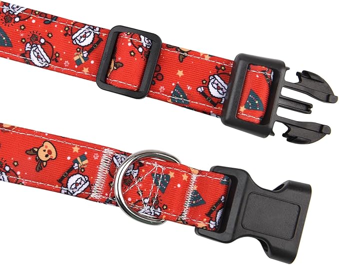 Christmas Dog Collars, Adjustable Dog Collar for Small Medium Large Dogs Boys Girls Male Female Dog Pet Collar(Christmas,S)