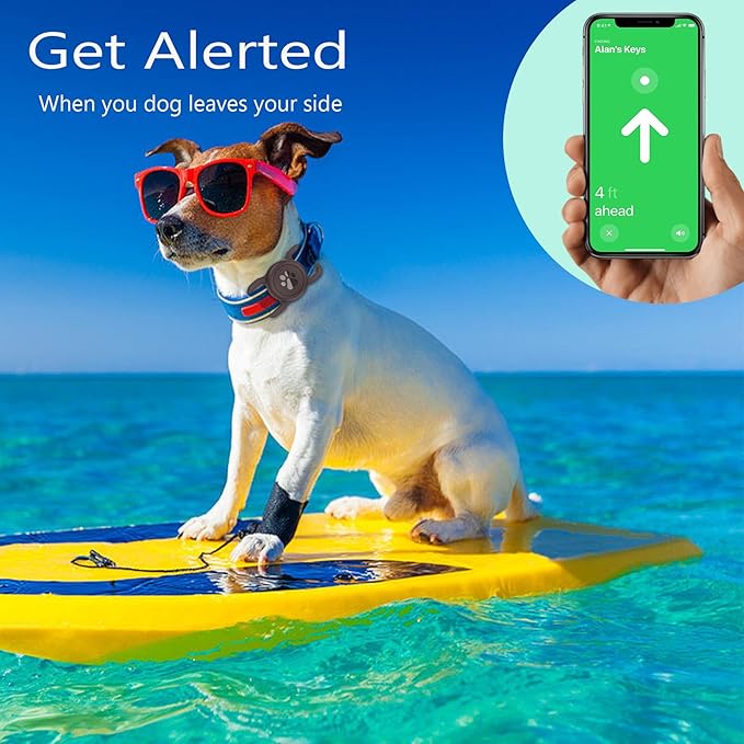 SANKALA Airtag Dog Collar Holder, [1 Pack] Waterproof Dog Airtag Holder, Silicone Full Body Covered Anti-Lost Protective Apple Air Tag Holder for Pet Collar - Fits All Width Collars, Coffee