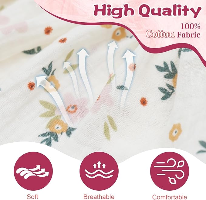 CuteBone Cotton Dog Dress Flowers with Leash Ring & Sleeve Ruffles, Soft & Breathable, Stylish Pet Clothes Outfit for Small Dogs, Comfortable & Easy to Wear CFX03M