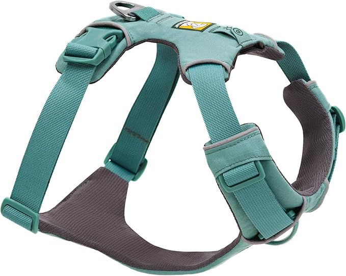 Ruffwear, Front Range Dog Harness, Reflective Soft Padded Everyday Harness with Dual Leash Clips, Adjustable and Lightweight Fit for Training or Walking for All Dogs, River Rock Green, Large/X-Large