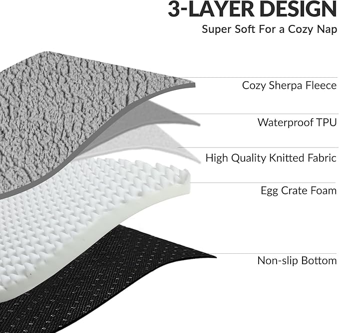 Patas Lague Orthopedic XXL Dog Bed for Extra Large Dogs 48''X30'', Waterproof L Shaped Big Large Pet Sofa Beds with Removable Washable Cover, Soft Comfortable Pet Couch Mat with Nonskid Bottom, Grey