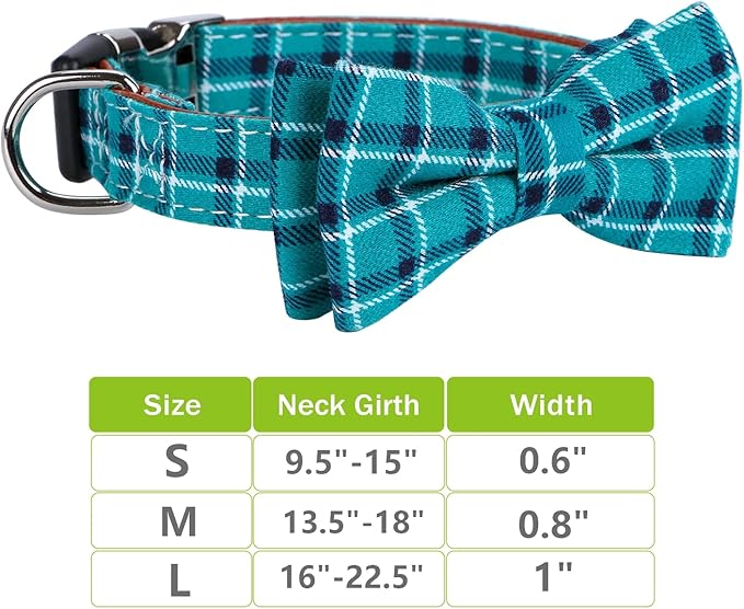 Faleela Soft &Comfy Bowtie Dog Collar,Detachable and Adjustable Bow Tie Collar,for Small Medium Large Pet (Medium (Pack of 1), Green)