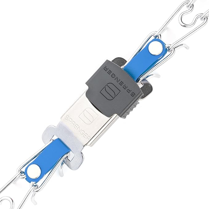 Herm Sprenger Chrome Plated Steel Dog Collar with Quick Release ClicLock Buckle and Biothane Insert Training Collar for Dogs Made in Germany (Cerulean Blue, 16in x 2.25mm(Neck Size up to 13-14in))