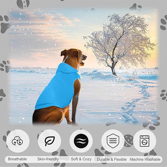 2 Pieces Basic Dog Hoodie, Premium Spring Summer Dog Vest Sweatshirt with Pocket & Leash Hole, Soft & Comfy Puppy Sweatshirt Suitable for All Small Medium Large Breeds - Blue + Yellow (Medium)