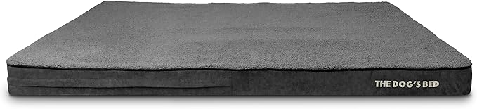 The Dog’s Bed Orthopedic Memory Foam Jumbo Dog Bed, XXXL Grey Plush 64x44, Pain Relief for Arthritis, Hip & Elbow Dysplasia, Post Surgery, Lameness, Supportive, Waterproof Washable Cover