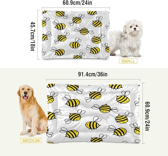 Flying Bumble Bees Pet Bed - Comfortable Calming Dogs Cat Bed Mat, Soft Plush Surface Pet Bed Cushion Bed for All Season, 18x24inch