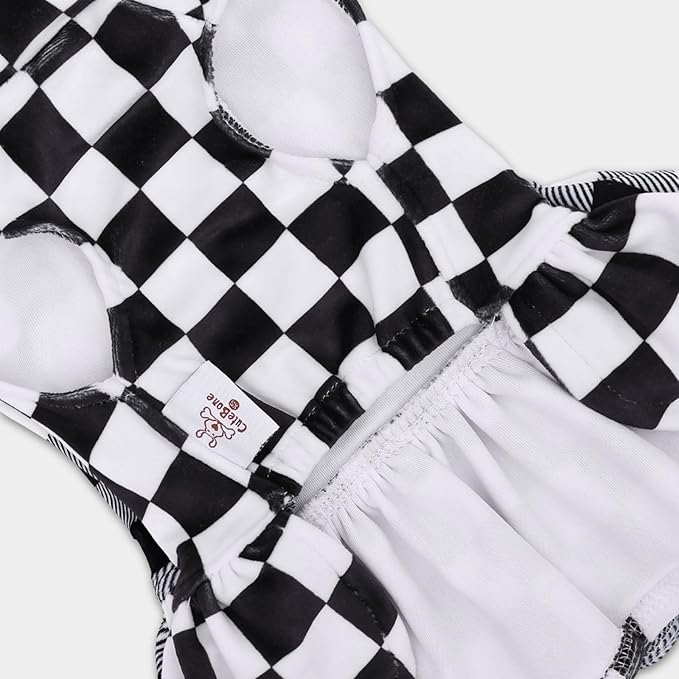 CuteBone Turtleneck Dog Velvet Dress Puppy Skirt Costume Pet Clothes Cat Apparel with Bow Hair Rope for Small Dogs CVD15M