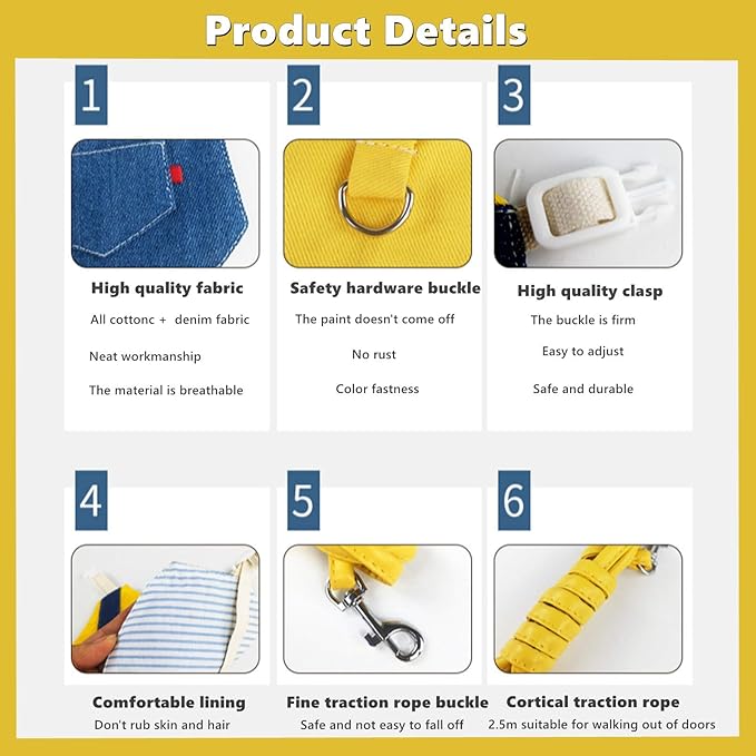 Guinea Pig Clothes,Soft Bunny Ferret Clothes with Pet Rabbit Harness and Leash Mini Hat Bag Cute Brooch for Kitten Small Animal Collars