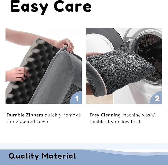 WESTERN HOME Orthopedic Dog Beds for Large Dogs, Foam Pet Sofa with Waterproof Lining, Removable Washable Cover and Nonskid Bottom, Dog Couch Bed for Comfortable Sleep,Dark Grey