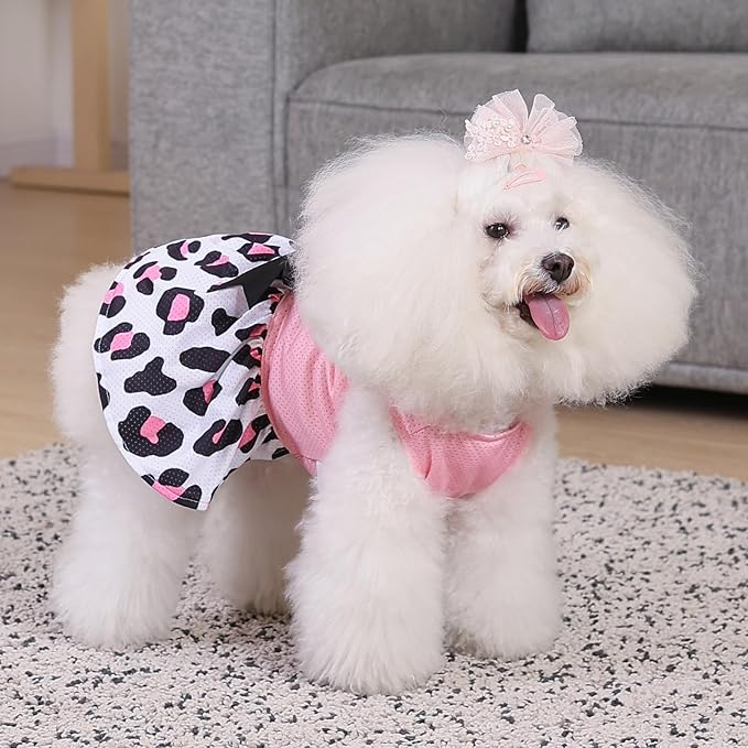 CuteBone Dog Mesh Dress Puppy Sundress Pet Outfit Summer Fashion for Small Dogs Girl Cat Clothes BF30XXS-D