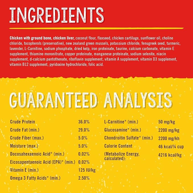 Stella & Chewy's Freeze-Dried Raw Dog Food for Heart Health - Cage-Free Chicken - Natural Solution for Cardiovascular Support & Energy - Premium Raw Nutrition - 13oz