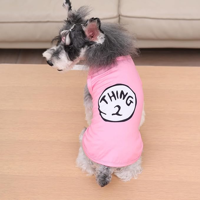 CuteBone Dog Shirts 2-Pack Soft Pet Clothes Breathable Summer Vest for Small Puppy and Stretchy Cat Apparel 2BX21S-D