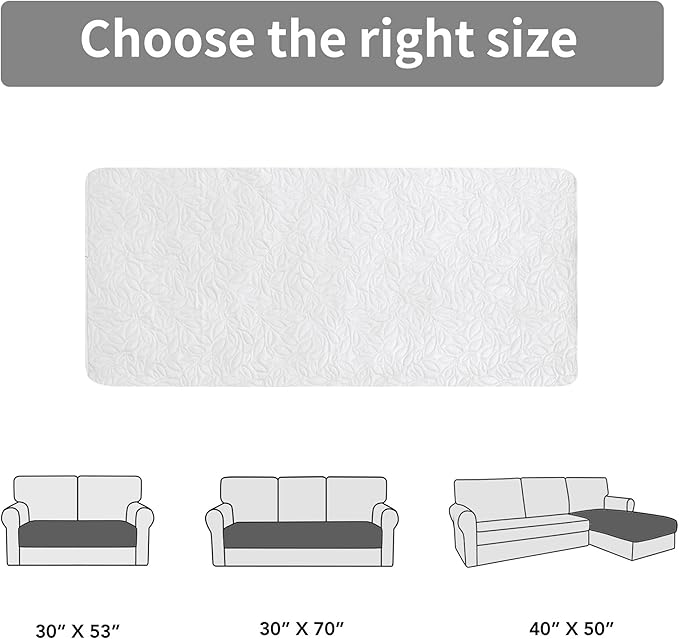 Easy-Going Waterproof Dog Bed Cover Reversible Leak Proof Pet Blanket Replacement Mat for Furniture Washable Couch Cover Sofa Cover for Dogs Cat(30x53 Inch, White/White)