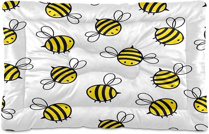 Flying Bumble Bees Pet Bed - Comfortable Calming Dogs Cat Bed Mat, Soft Plush Surface Pet Bed Cushion Bed for All Season, 18x24inch