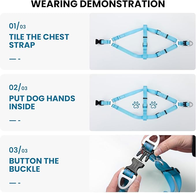 EXCELLENT ELITE SPANKER No Pull Dog Harness Adjustable Nylon Step-in Easy Pet Vest Chest Strap with Reflective and Leash Ring for Small Medium Large Breed Dogs Training Walking(Pink-L)