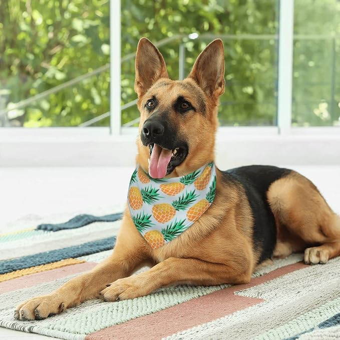 Tropical Pineapple Dog Bandana Scarf Triangle Bibs Pet Accessories Cat Kerchief