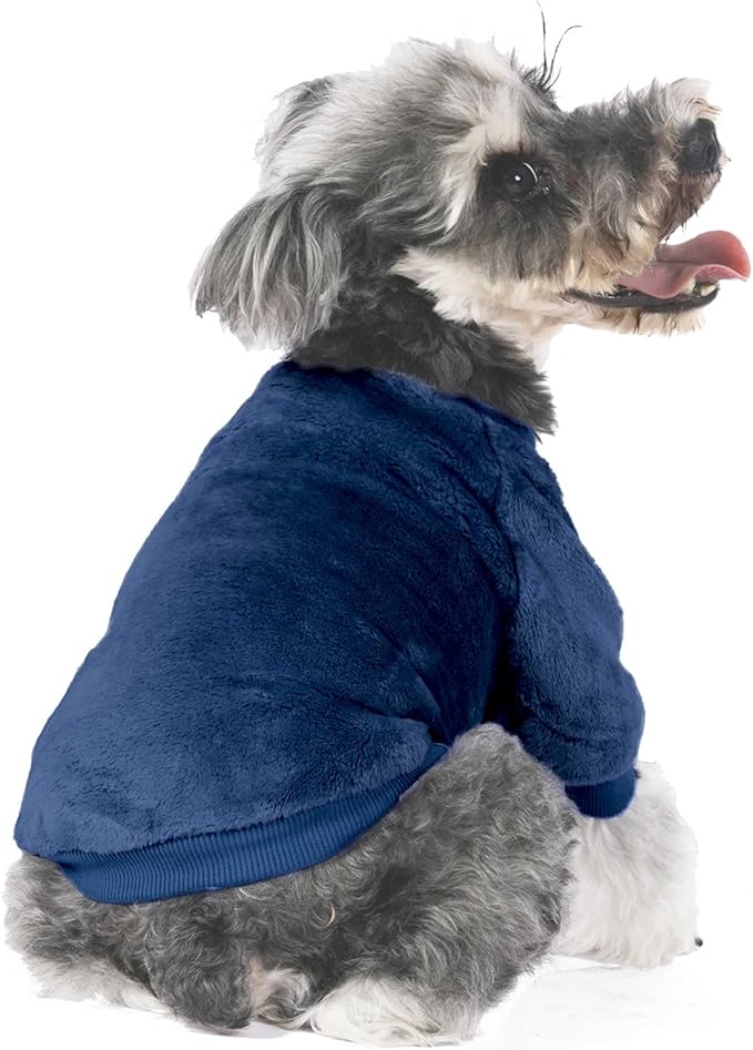 Dog Sweater, 3-Pack Dog Clothes & Coat, Pet Jacket for Small or Medium Dogs Boy or Girl, Soft and Warm Cat Sweaters Doggy Apparel Costumes (Dark Blue, Small)