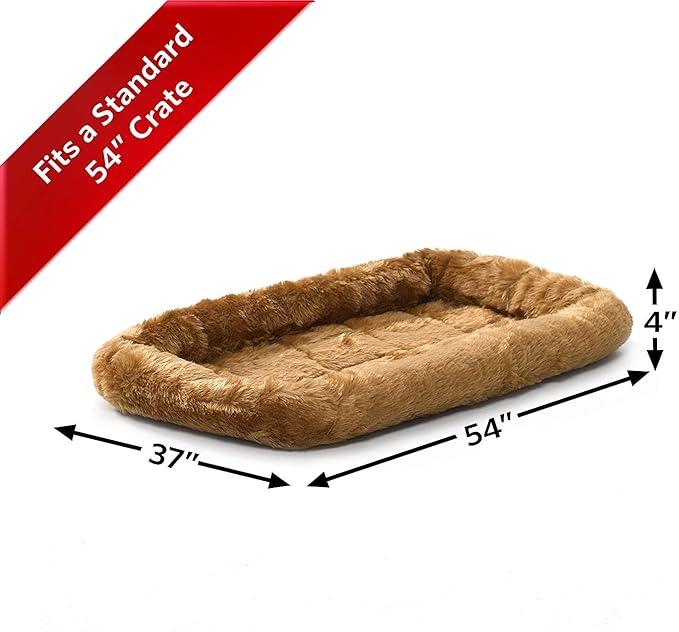 MidWest Homes for Pets Bolster Pet Bed for Dogs & Cats 54L-Inch Cinnamon Dog Bed or Cat Bed w/Comfortable Bolster | Ideal for Giant Dog Breeds (Great Dane/Mastiff) & Fits a 54-Inch Dog Crate