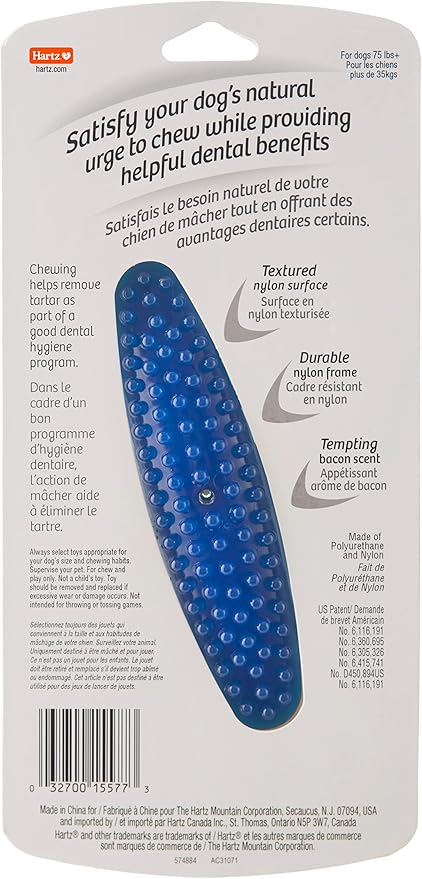 Hartz Chew 'N Clean Tuff Bone Bacon Scented Dental Dog Chew Toy - Extra Large