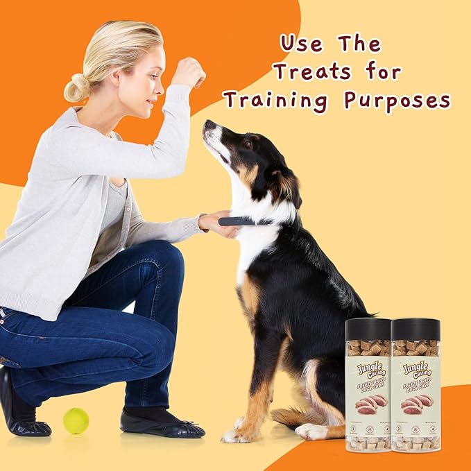 Jungle Calling Freeze Dried Dog and Cat Treats - High Protein, Low Fat, Made with a Single Ingredient - Perfect for Training and Snacking, 2.8 oz (Duck Cube)
