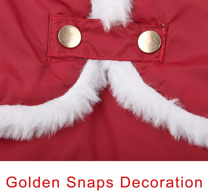 Shawl Design Fleece Lined Warm Dog Jacket for Winter Cold Weather,Soft Windproof Large Dog Coat,Red XXL