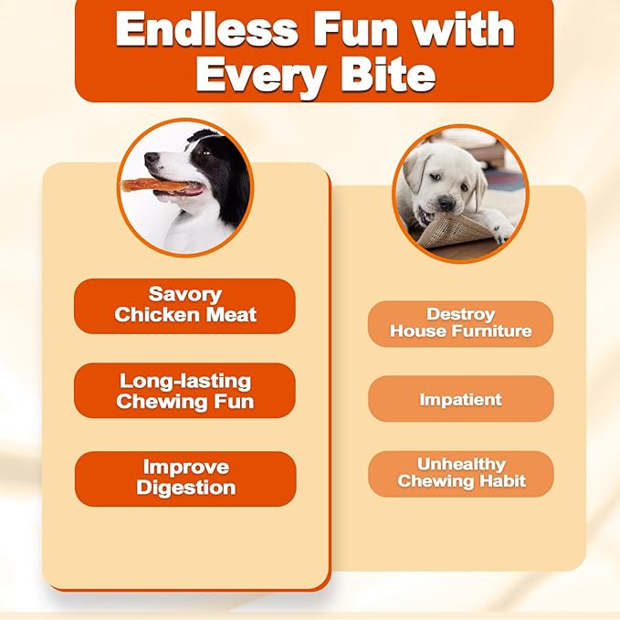 Amzey Chicken Jerky Dog Treats 24 OZ, 4 Resealable Bags, Real Chicken, Grain Free High Protein, Dental Health Support Dog Snacks, for Large & Small Dogs, Canine Chews