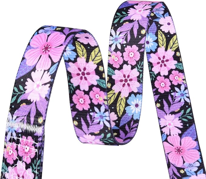 Dog Collar with Bohemia Floral Tribal Geometric Patterns - Soft Ethnic Style Collar Adjustable for Small Medium Large Dogs(Floral Pink,L)