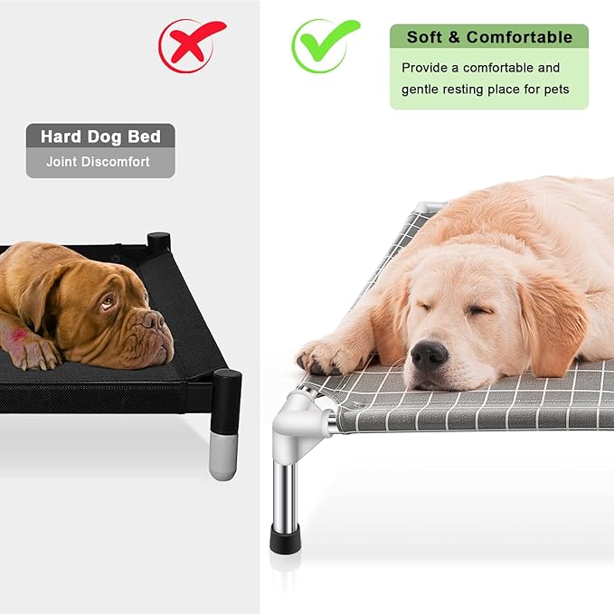 Elevated Dog Bed Pet Cot - Dog Cots Beds for Large Dogs | Detachable Raised Cat Dog Pet Bed for Large Dogs