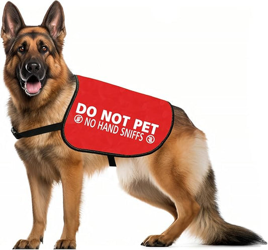 JXGZSO Nervous Anxious Dog Slogan Warning Vest Do Not Pet No Hand Sniffs Dog Jacket Vest (No Hand Sniffs L)