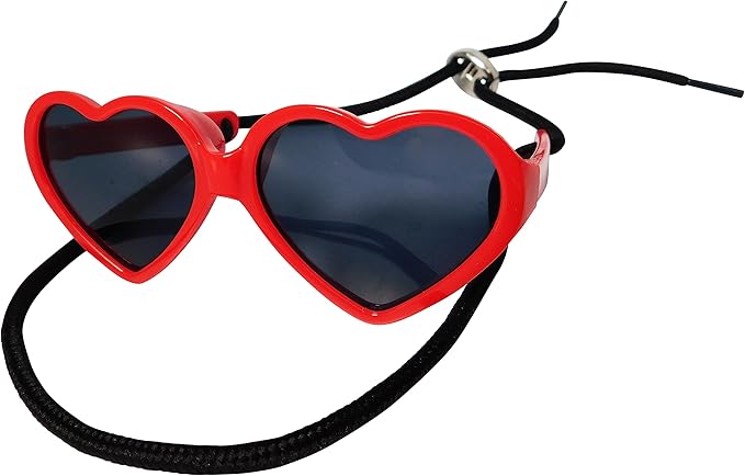 G016 Dog Small Breed up to 15lbs Puppy Cat Pet Heart Tiny Sunglasses (Heart Red)