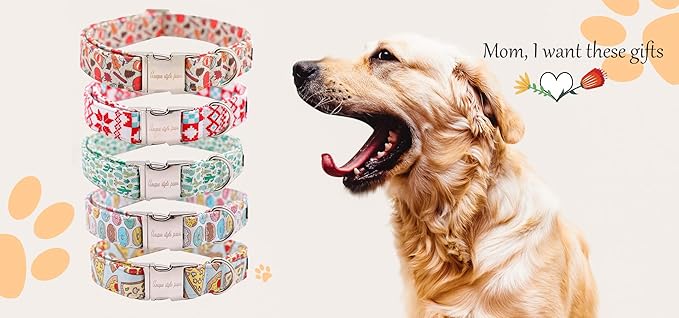 Unique Style Paws Dog Collar with Bow, Bowtie Dog Collar Adjustable Collars for Small Medium Large Dogs and Cats