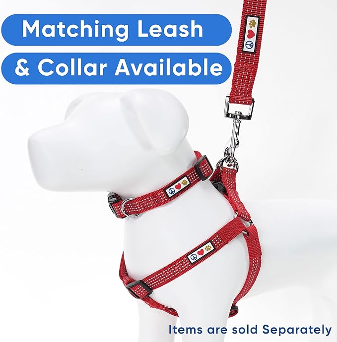 Pawtitas Extra Small Dog Harness Red Dog Harness Step in from a Senior Dog to a Puppy Harness Adjustable Reflective Dog Harness XS Reflective Dog Vest