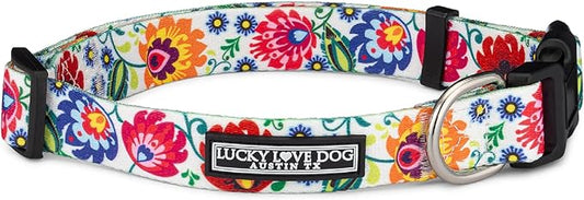 Lucky Love Dog - Adjustable Dog Collar with Easy Click Buckle for Small to Large Dogs, Durable, & Comfortable Collar for Male & Female Dogs, Pet Collar for Puppies & Adult Dogs - Ladybird, X-Small