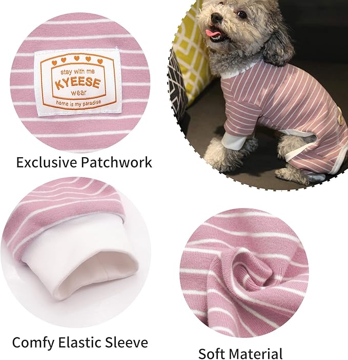 KYEESE Dog Pajamas for Large Dogs Stretchable Dog Jumpsuit 4 Legs Strip Pet Lightweight PJS