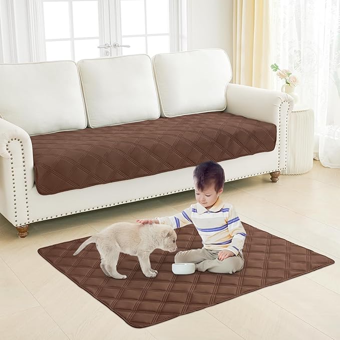Smiry Waterproof Dog Bed Cover Blanket 30x70, Soft Reversible Pet Blanket, Washable Leakproof Cats Dogs Couch Cover for Sofa, Couch, Furniture, Brown/Chocolate