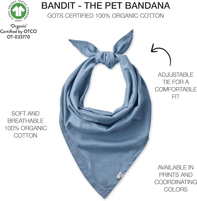 Multipack 100% Organic Cotton Pet Bandanas for Small, Medium and Large Dogs, Camo-Navy, X-Small/Small