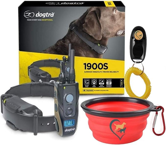 Dogtra 1900S Rechargeable Dog Training Collar - 3/4 Mile Range - Waterproof - Adjustable Levels for Dogs